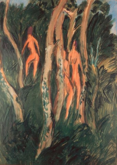 Trois nus sous les arbres - Ernst Ludwig Kirchner